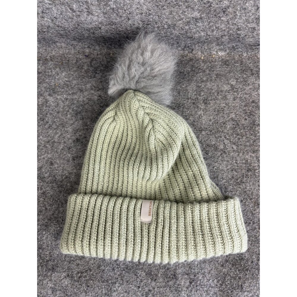 Brixton Hat Beanie Womens One Size Knit Pom Winter Faux Fur Acrylic - Picture 1 of 6